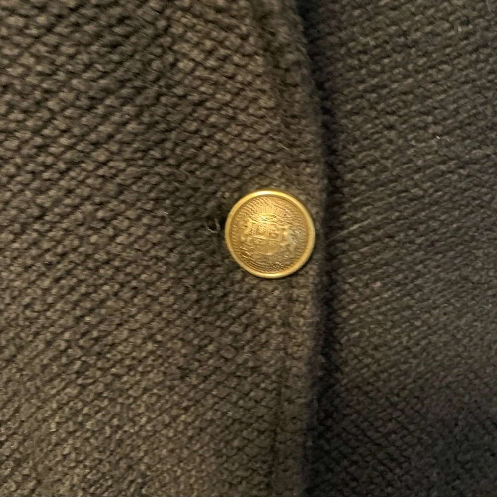 Anthropologie Maeve black knit blazer 100% Cotton Gold Button pockets Size Small - Picture 4 of 7